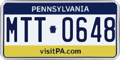 PA license plate MTT0648