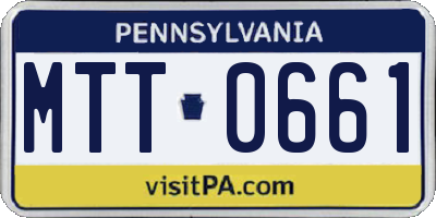 PA license plate MTT0661