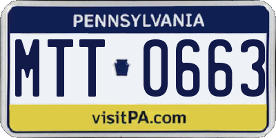 PA license plate MTT0663