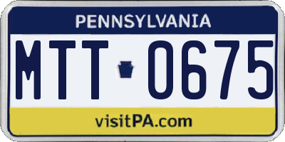 PA license plate MTT0675