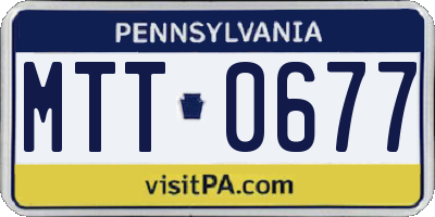 PA license plate MTT0677