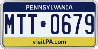 PA license plate MTT0679