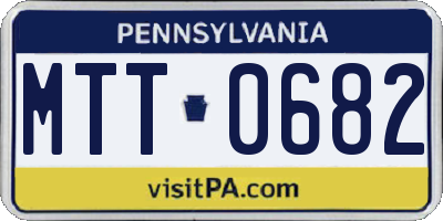 PA license plate MTT0682