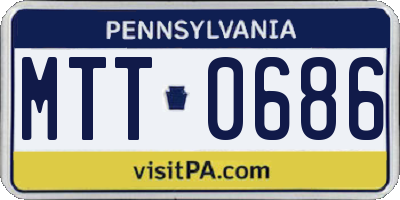 PA license plate MTT0686