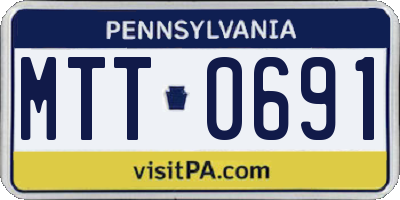PA license plate MTT0691