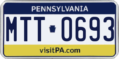 PA license plate MTT0693