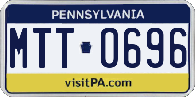 PA license plate MTT0696