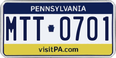 PA license plate MTT0701