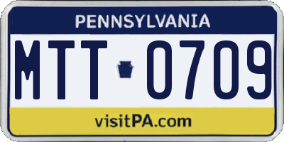 PA license plate MTT0709