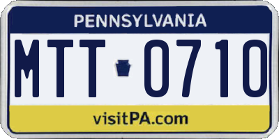 PA license plate MTT0710