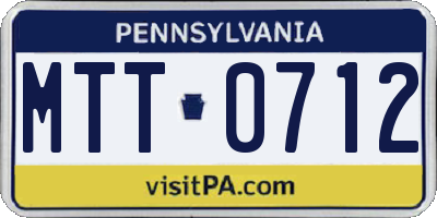 PA license plate MTT0712