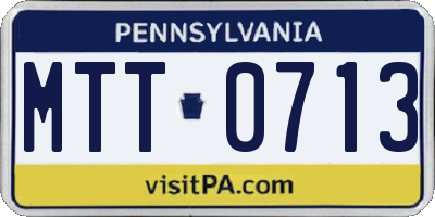 PA license plate MTT0713