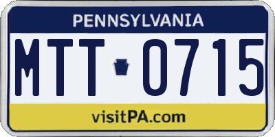 PA license plate MTT0715