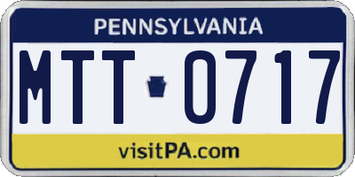 PA license plate MTT0717
