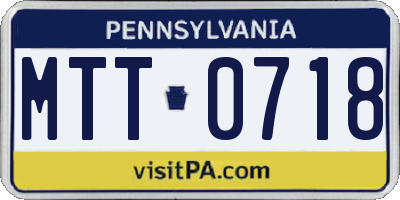 PA license plate MTT0718