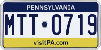 PA license plate MTT0719