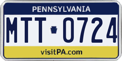 PA license plate MTT0724