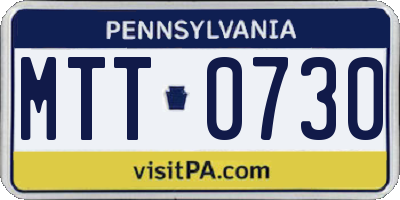 PA license plate MTT0730
