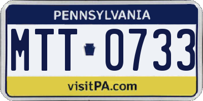 PA license plate MTT0733