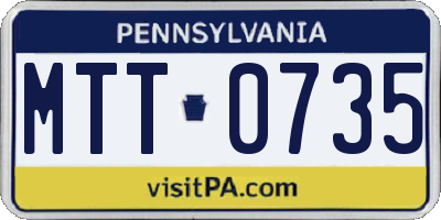 PA license plate MTT0735