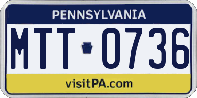 PA license plate MTT0736