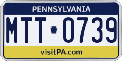 PA license plate MTT0739