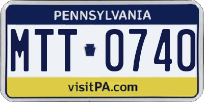 PA license plate MTT0740