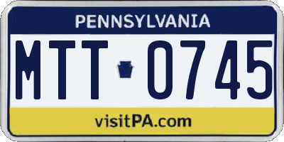 PA license plate MTT0745