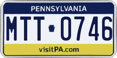 PA license plate MTT0746