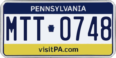 PA license plate MTT0748