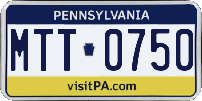 PA license plate MTT0750