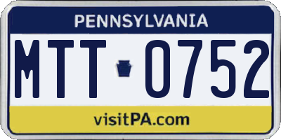 PA license plate MTT0752
