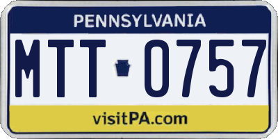 PA license plate MTT0757