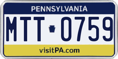 PA license plate MTT0759