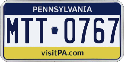 PA license plate MTT0767