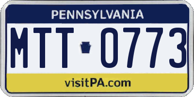 PA license plate MTT0773