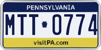 PA license plate MTT0774