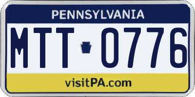 PA license plate MTT0776