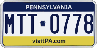PA license plate MTT0778