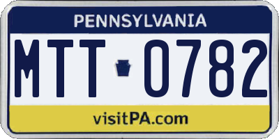 PA license plate MTT0782