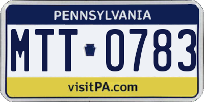 PA license plate MTT0783
