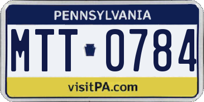 PA license plate MTT0784