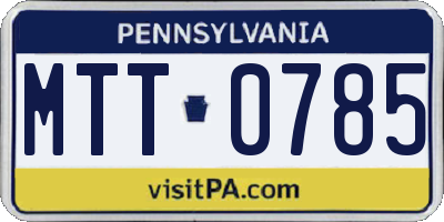 PA license plate MTT0785