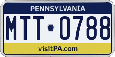 PA license plate MTT0788