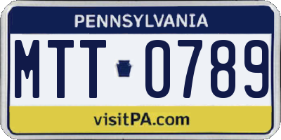 PA license plate MTT0789