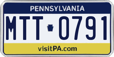 PA license plate MTT0791