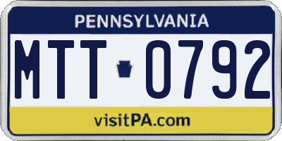 PA license plate MTT0792