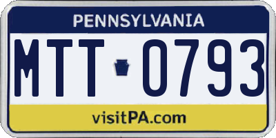 PA license plate MTT0793