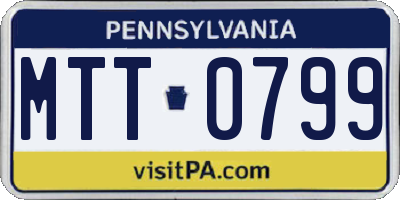 PA license plate MTT0799