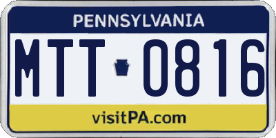 PA license plate MTT0816